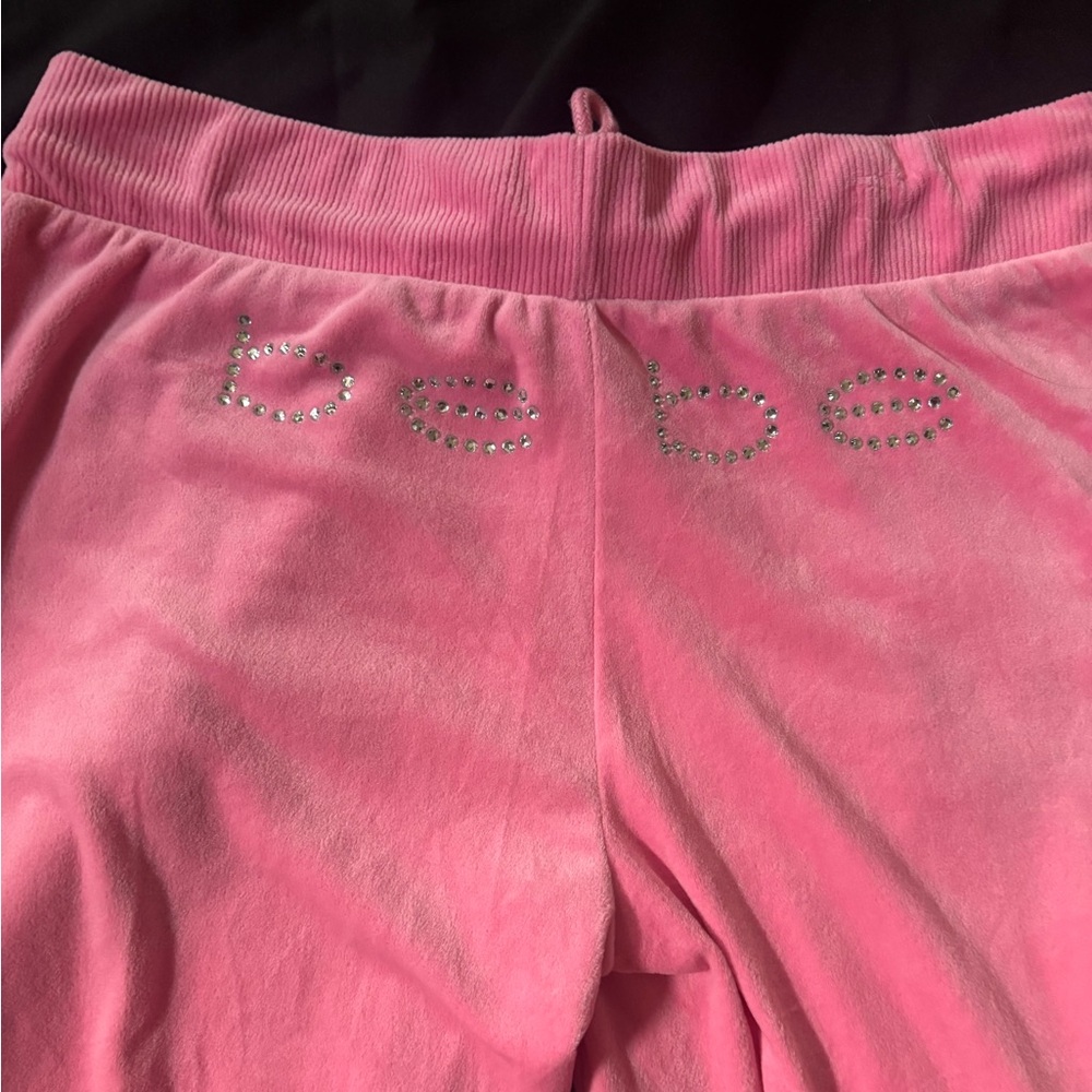 Bebe Pink Sweatpants with Metallic Accents
